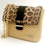 Mellia Shoulder Bag, Μπεζ Χρώμα με Σχέδιο Λεοπάρ