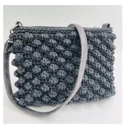 Shoulder Bag Zipper, Γκρι Με Μεταλόνημα