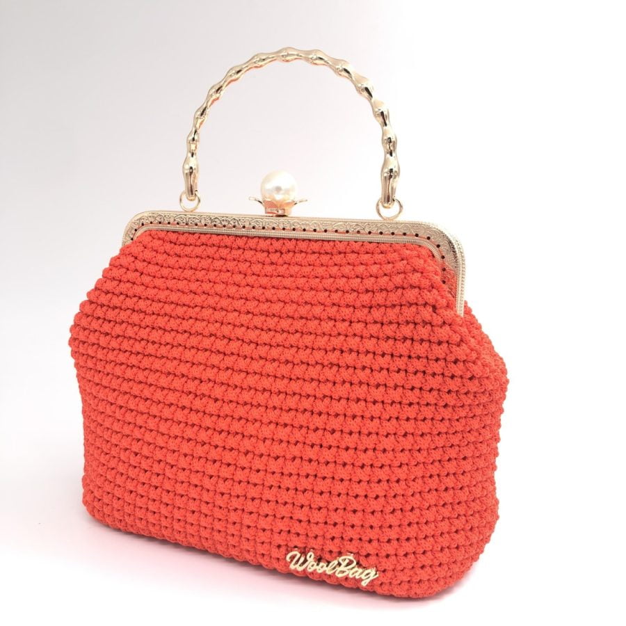 Handbag Perla Vintage, Πορτοκαλί Χρώμα