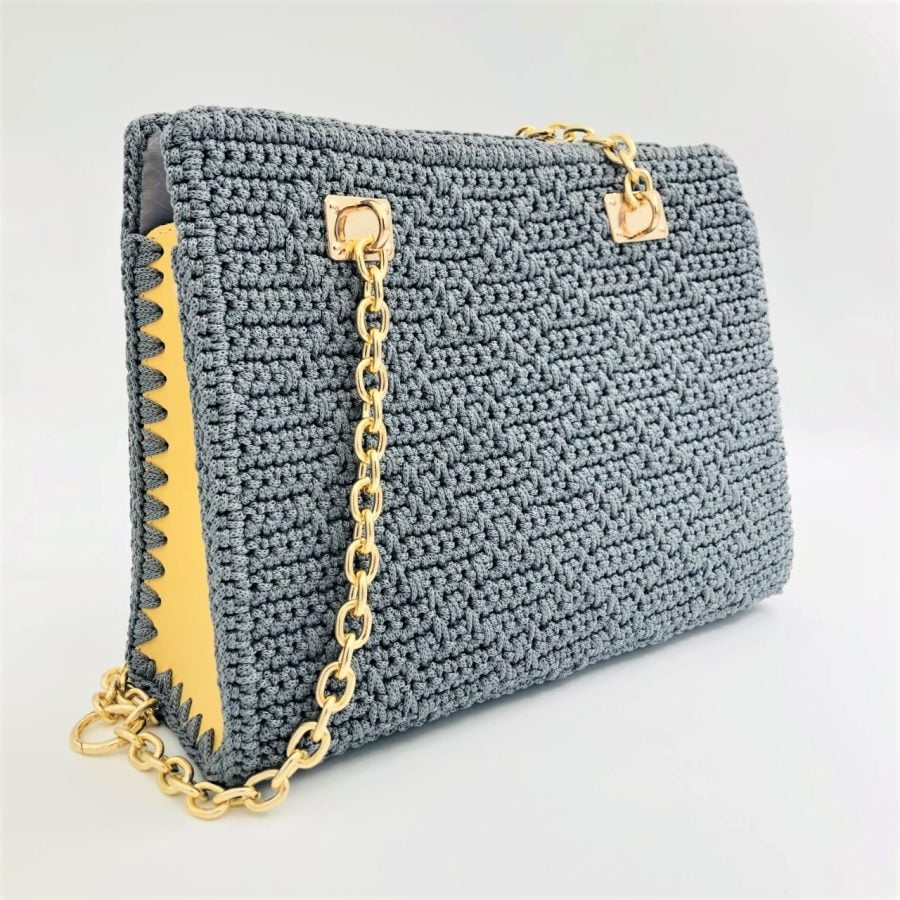 All Day Bag Rozalia, Γκρι Με Κίτρινο