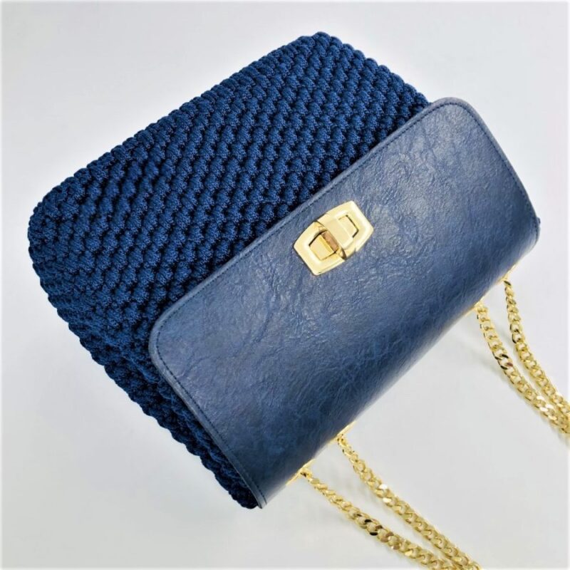 Shoulder Bag Chic Glamour, Μπλέ Navy Χρώμα - Image 3