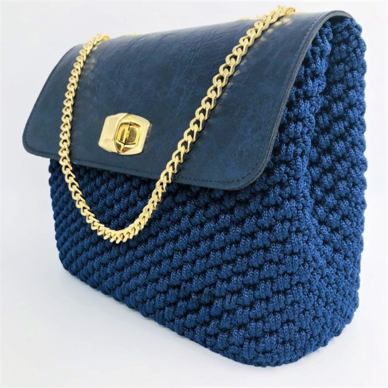 Shoulder Bag Chic Glamour, Μπλέ Navy Χρώμα - Image 2