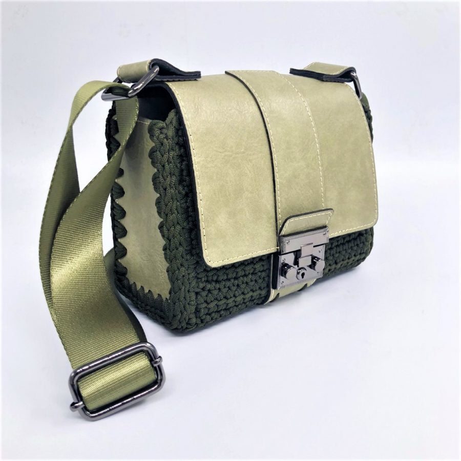 Shoulder Bag Evita, Πράσινο Λαδί Χρώμα
