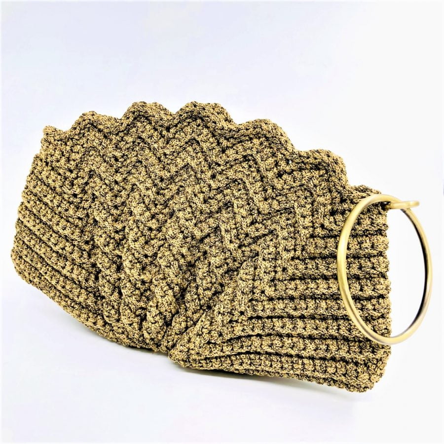 Τσαντάκι Καρπού-Χεριού Wave, Μπέζ-Χρυσό Χρώμα