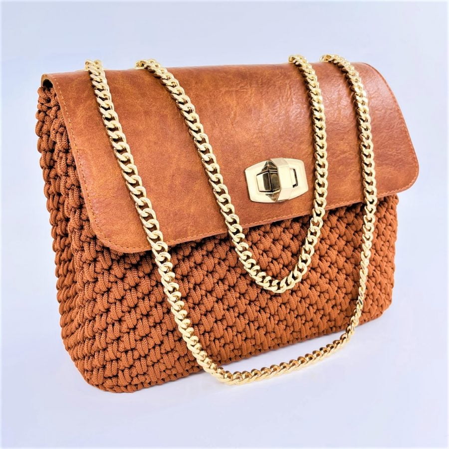 Shoulder Bag Chic Love, Καφέ Ταμπά Χρώμα