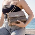 Shoulder Bag Chic Love, Χρώμα Καφέ Πούρου