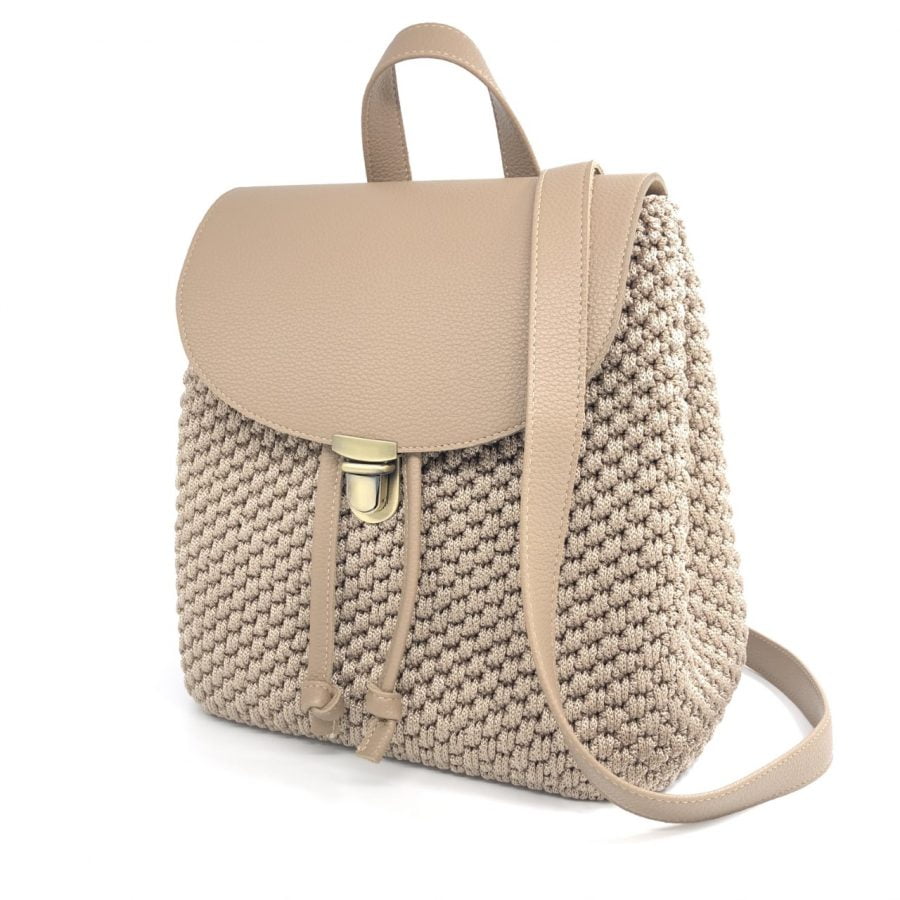 Τσάντα Πλάτης Margarita, Χρώμα Μπεζ Πούρου