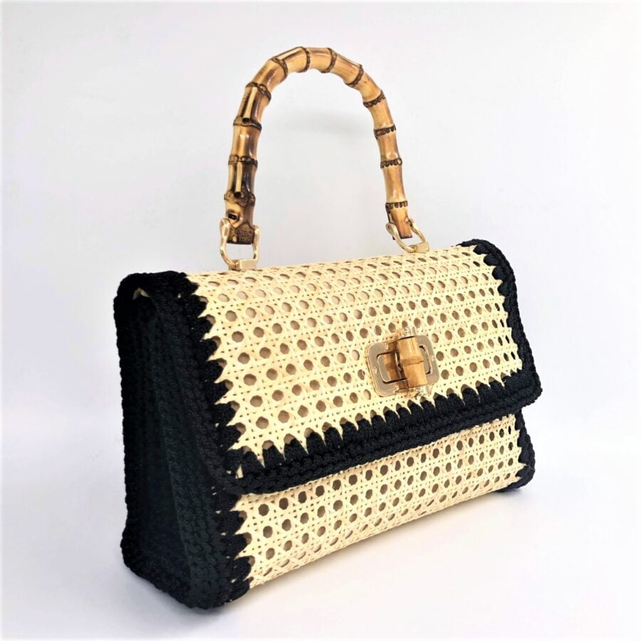 Τσαντάκι Καρπού Vienneza, Χρώμα Φυσικό και Μαύρο