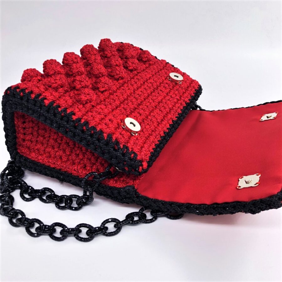 Shoulder Bag Red Passion, Κόκκινο-Μαύρο Μεταλλικό Χρώμα - Image 3