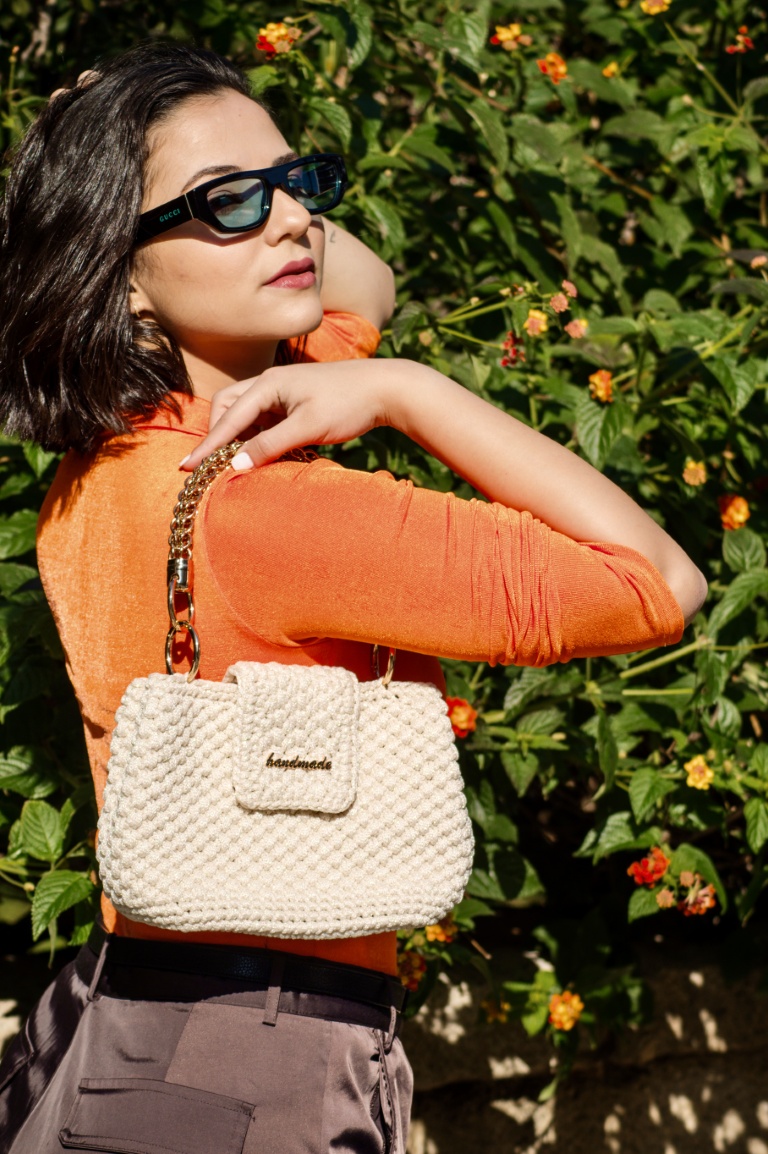 Τσαντάκι Καρπού Areti, Εκρού Μεταλιζέ Χρώμα