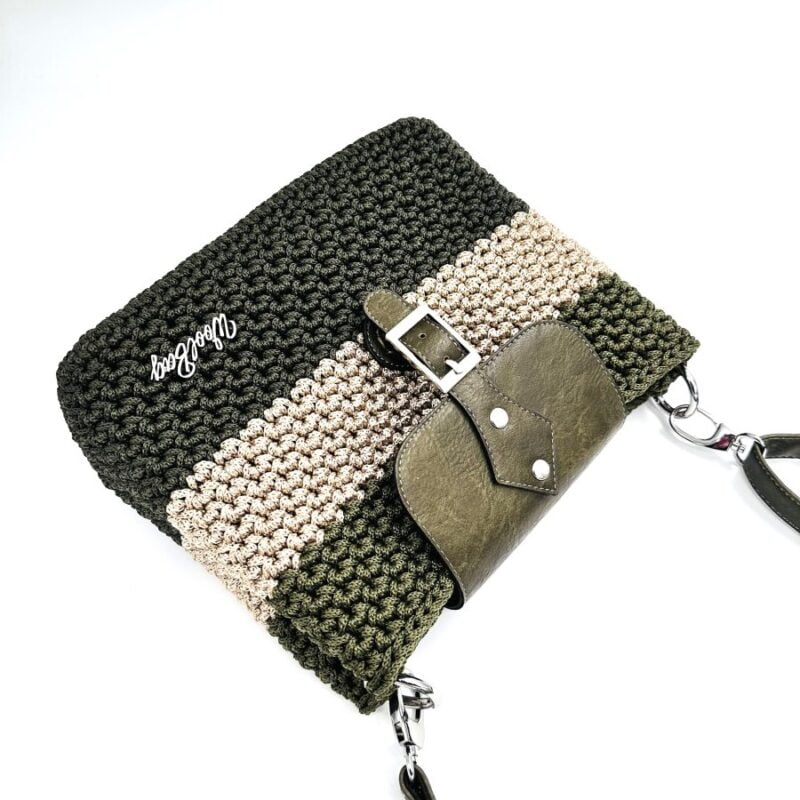 Shoulder Bag Matina, Μπεζ Άμμου και Χακί Χρώμα - Image 2