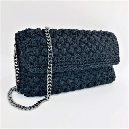 Theodora Shoulder Bag Φάκελος, Μαύρο Μεταλλικό Χρώμα