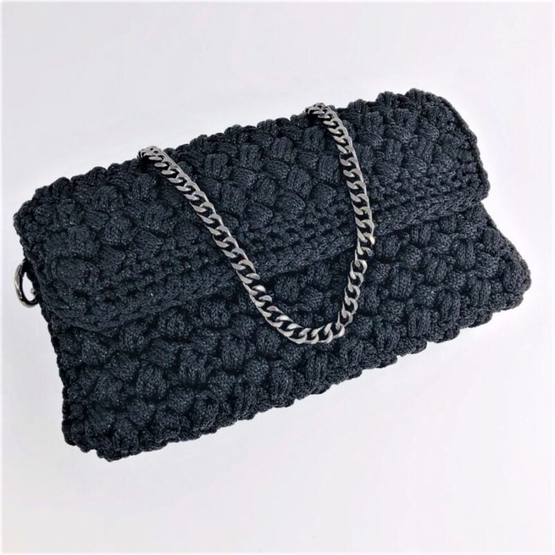 Theodora Shoulder Bag Φάκελος, Μαύρο Μεταλλικό Χρώμα - Image 2