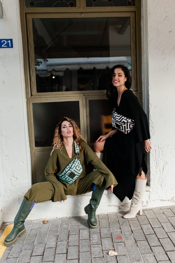 Midneto Melpomene I Shoulder Bag, Χρώματα Χακί και Μέντας - Image 18