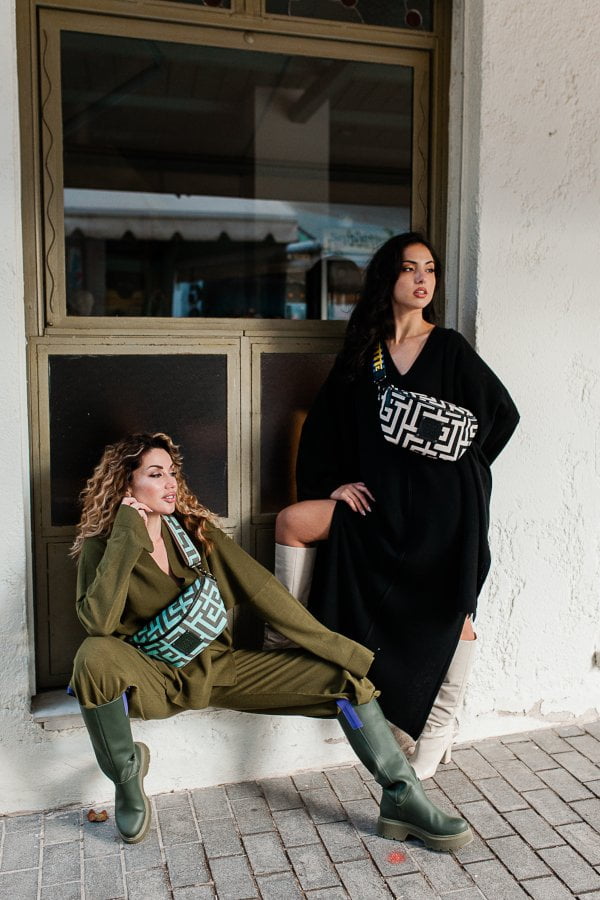 Midneto Melpomene I Shoulder Bag, Χρώματα Χακί και Μέντας - Image 17
