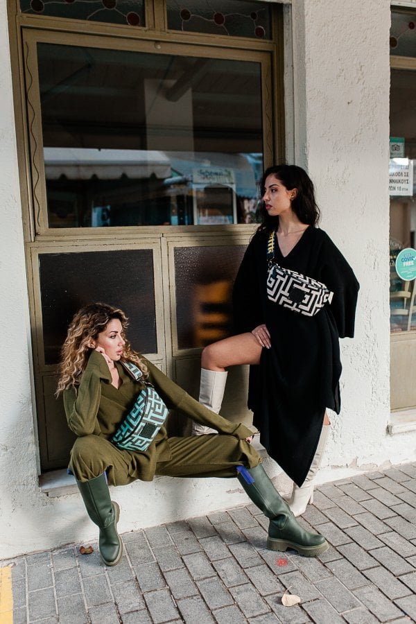 Midneto Melpomene I Shoulder Bag, Χρώματα Χακί και Μέντας - Image 15