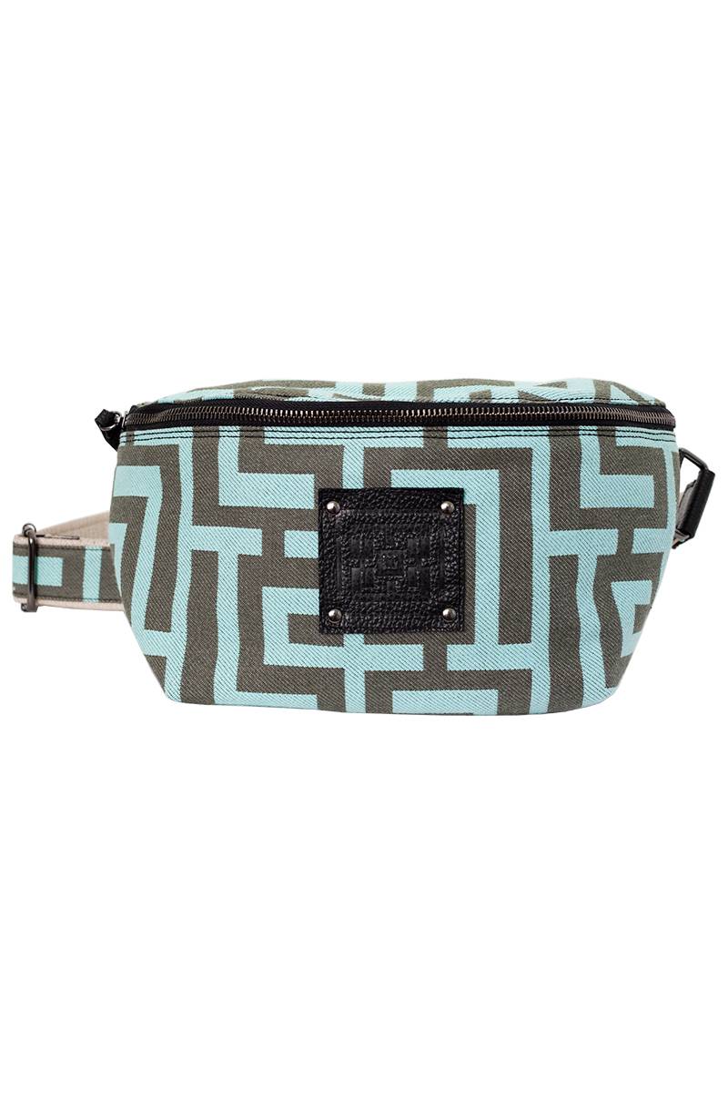 Midneto Melpomene I Shoulder Bag, Χρώματα Χακί και Μέντας