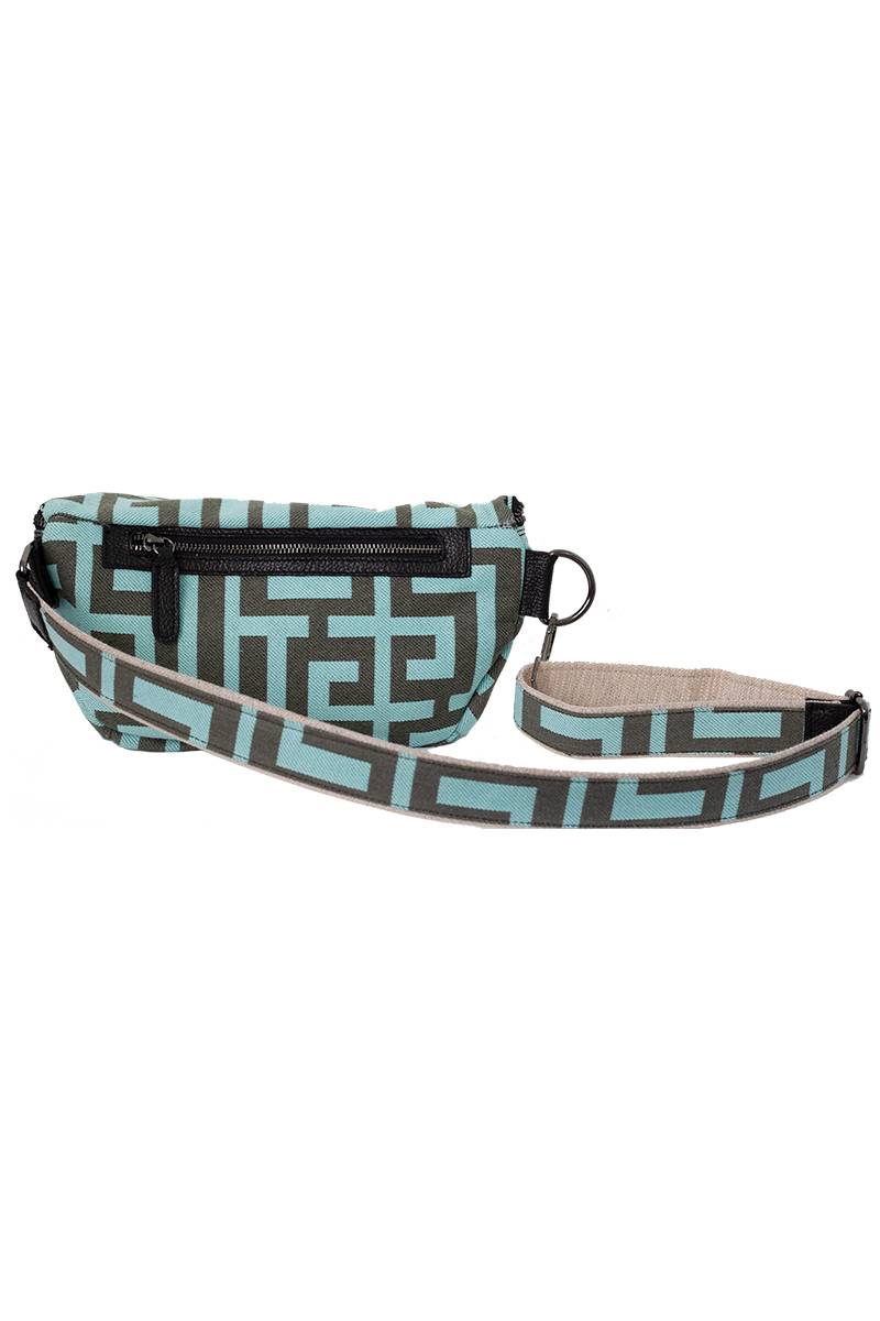 Midneto Melpomene I Shoulder Bag, Χρώματα Χακί και Μέντας - Image 3