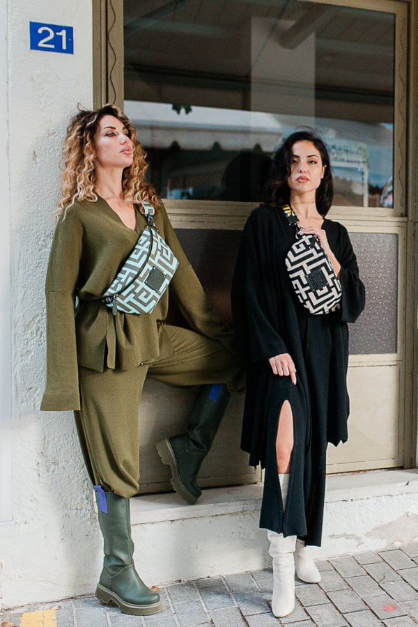 Midneto Melpomene I Shoulder Bag, Χρώματα Χακί και Μέντας - Image 20