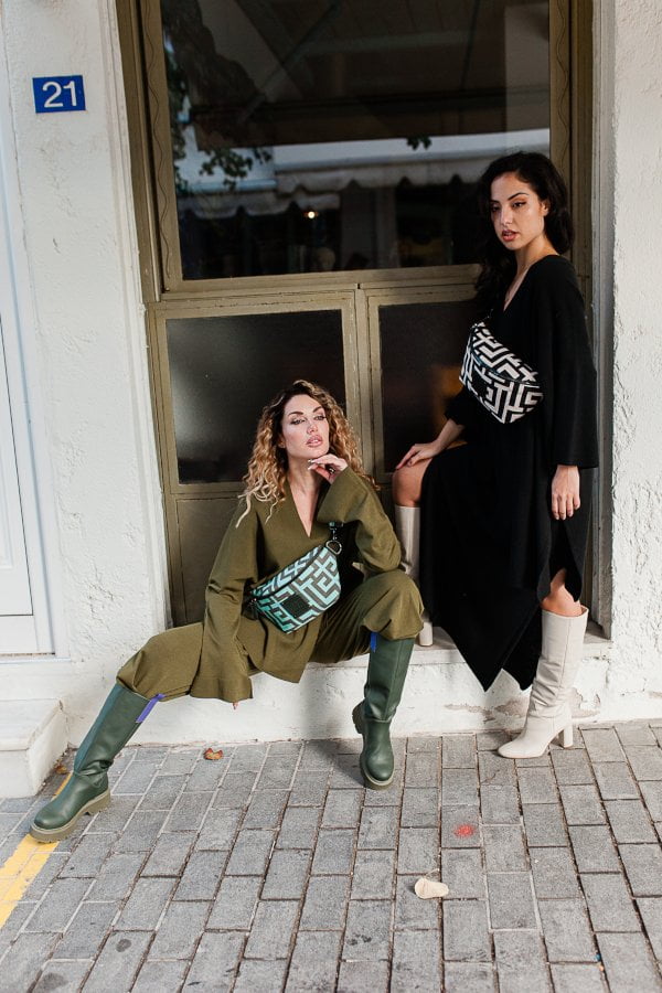 Midneto Melpomene I Shoulder Bag, Χρώματα Χακί και Μέντας - Image 19