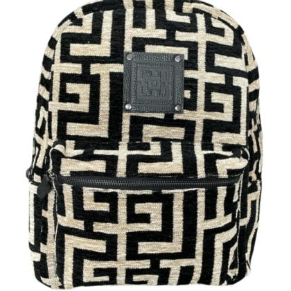 Midneto Gorgo Backpack, Μαύρο-Μπεζ Χρώμα