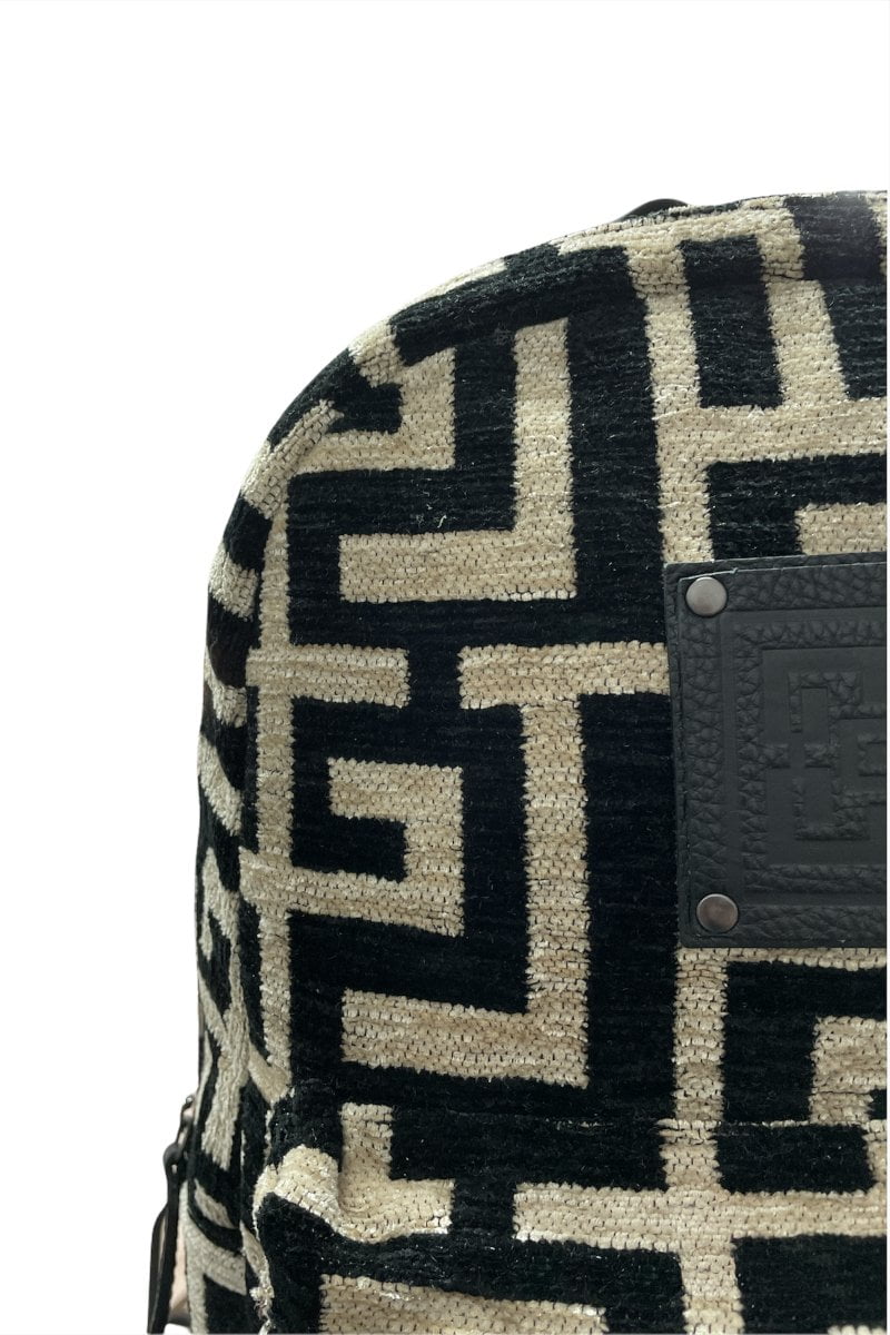 Midneto Gorgo Backpack, Μαύρο-Μπεζ Χρώμα - Image 2