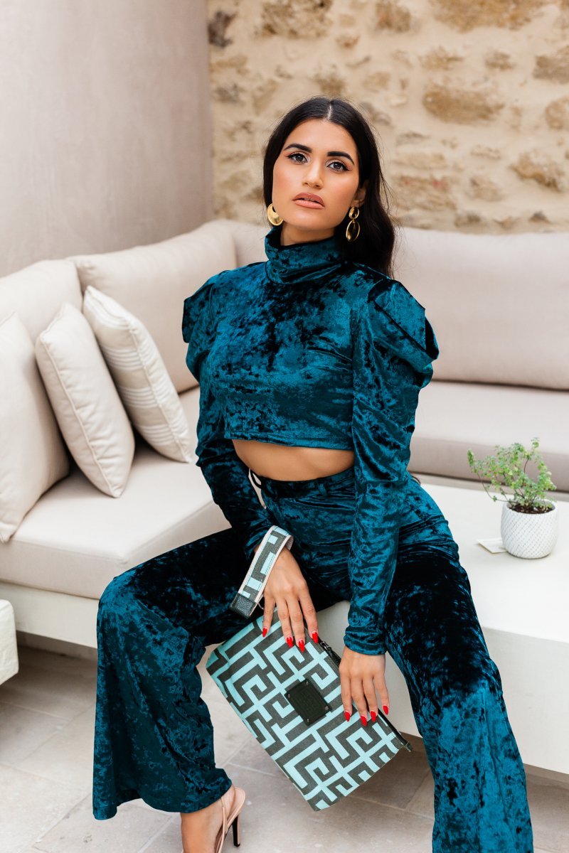Midneto Hyacinth Clutch Labyrinth, Χρώμα Μέντα και Χακί - Image 10
