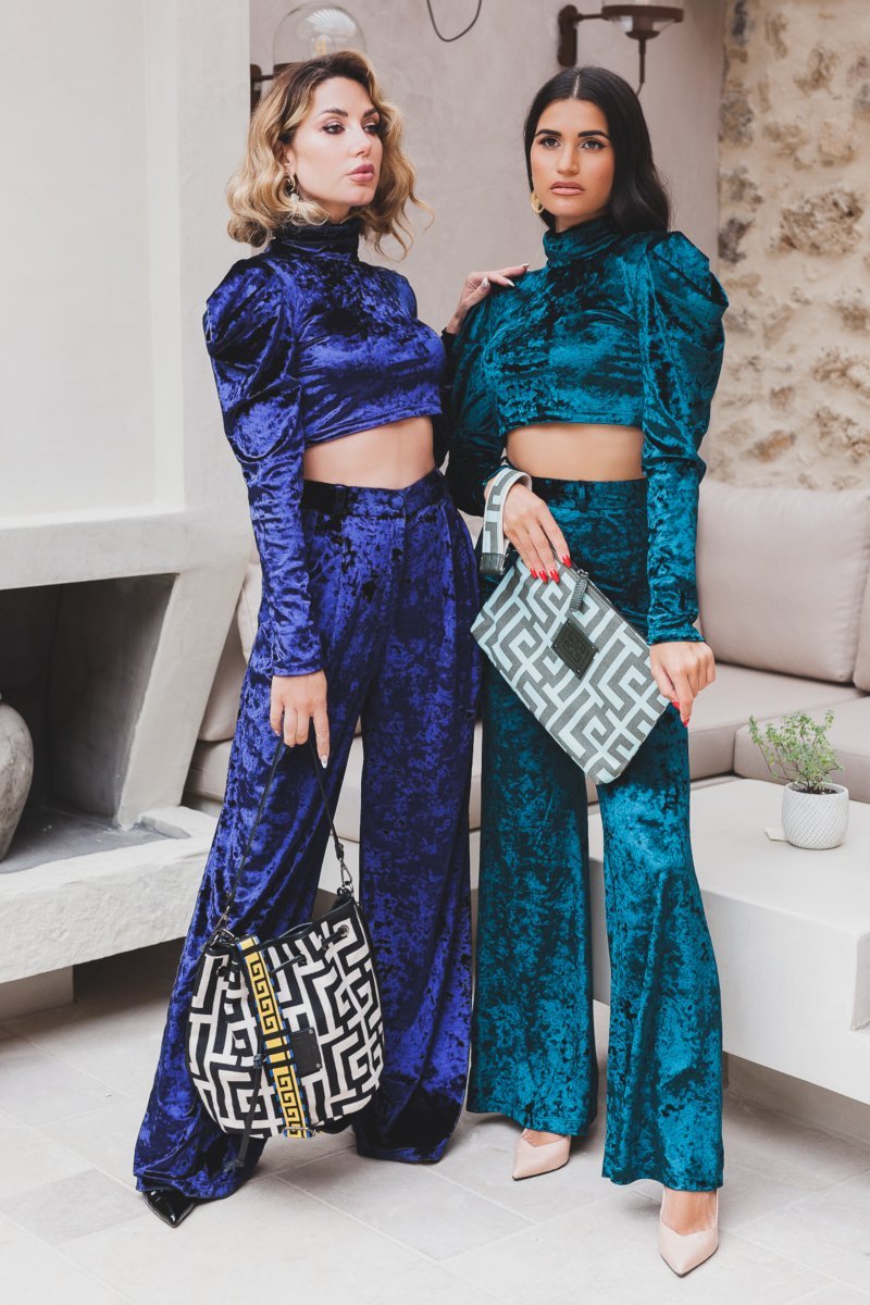Midneto Hyacinth Clutch Labyrinth, Χρώμα Μέντα και Χακί - Image 5