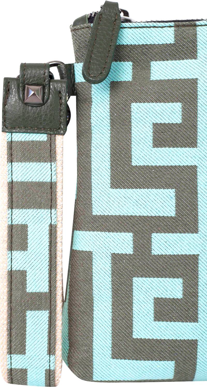 Midneto Hyacinth Clutch Labyrinth, Χρώμα Μέντα και Χακί - Image 3