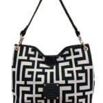 Midneto Shoulder Bag Kydon, Μαύρο-Μπεζ Χρώμα