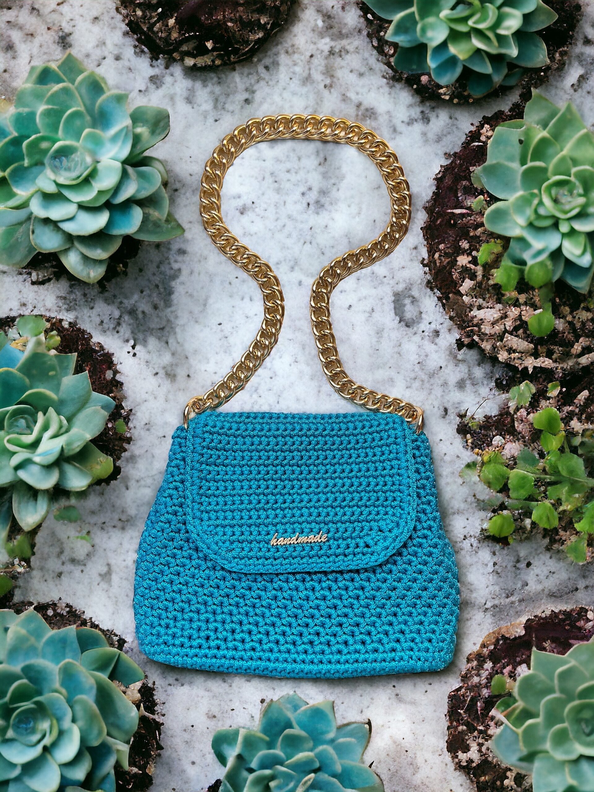 Χειροποίητη All Day Bag, Εlektra, Πετρόλ Χρώμα - Image 5