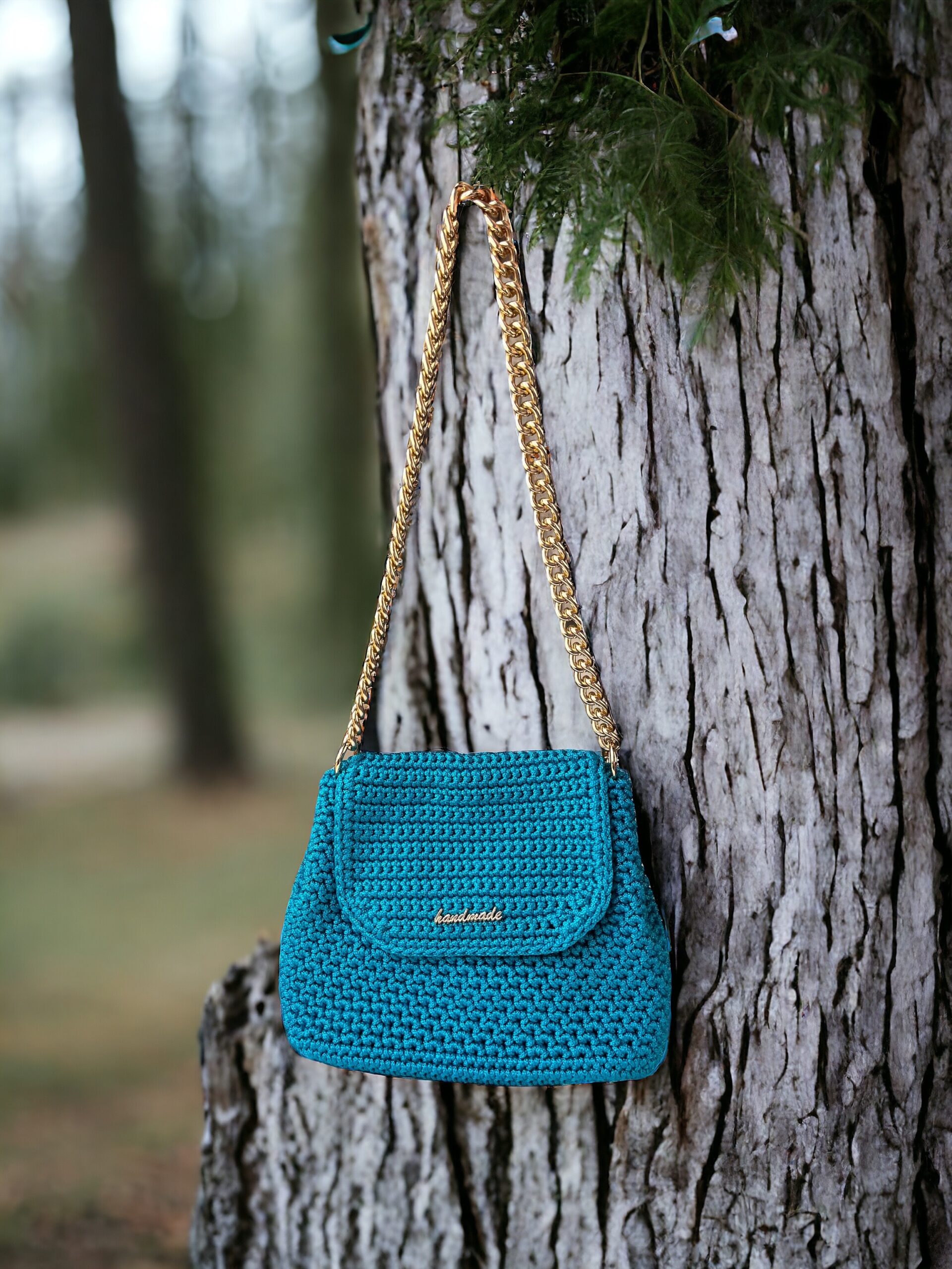 Χειροποίητη All Day Bag, Εlektra, Πετρόλ Χρώμα - Image 6