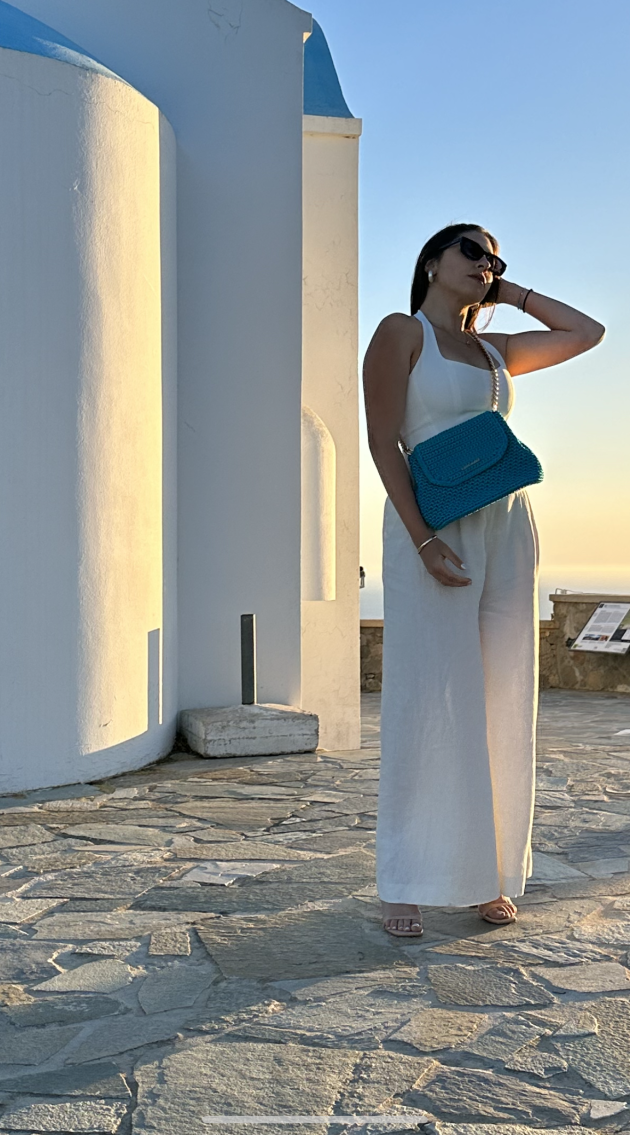 Χειροποίητη All Day Bag, Εlektra, Πετρόλ Χρώμα - Image 8