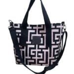 Midneto MD 004 Beige Black Labyrinth Bag