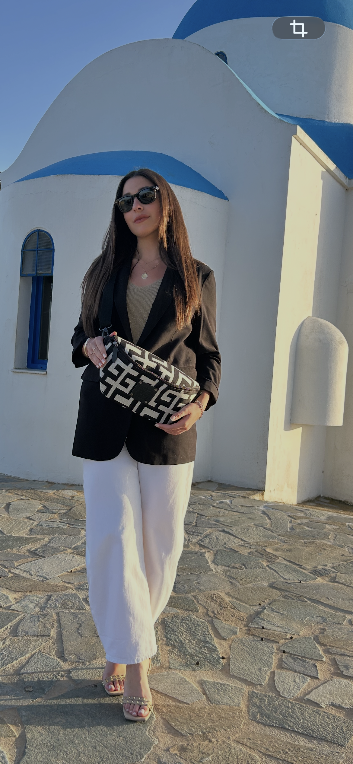 Midneto MD 003 Beige Black Labyrinth Bag - Image 9